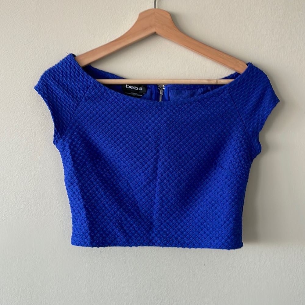 BEBE Royal Blue Crop Top